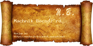Machnik Bocsárd névjegykártya